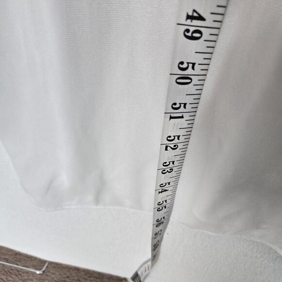 VTG Sopre' Lingerie Long Gown 22/24 White Thigh High Side Slits Flutter Sleeve - Picture 15 of 16